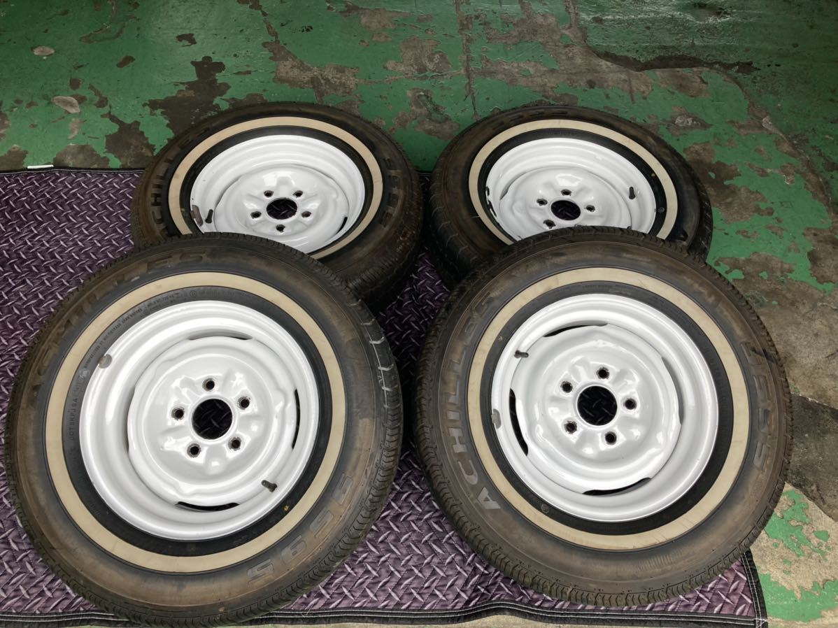 SALE，人気SALE インパラ 14インチ鉄ホイール&タイヤセット 純正 ローライダー ホワイトリボン PCD120.65 5H スチールホイール(ラジアルタイヤ)｜売買されたオークション情報、yahooの商品情報をアーカイブ 5穴