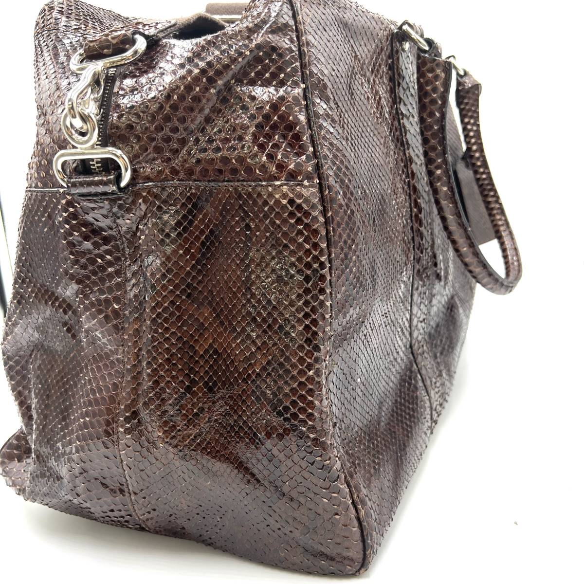 希少品 D＆G ドルガバ ボストンバッグ ハンドバッグ リザード トカゲ  