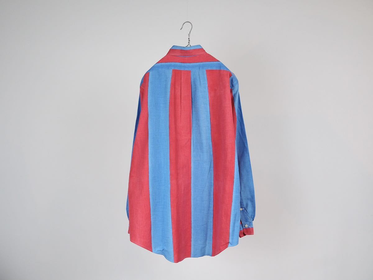 90s Ralph Lauren “HAND WOVEN FABRIC” ブロックカラー ストライプ 