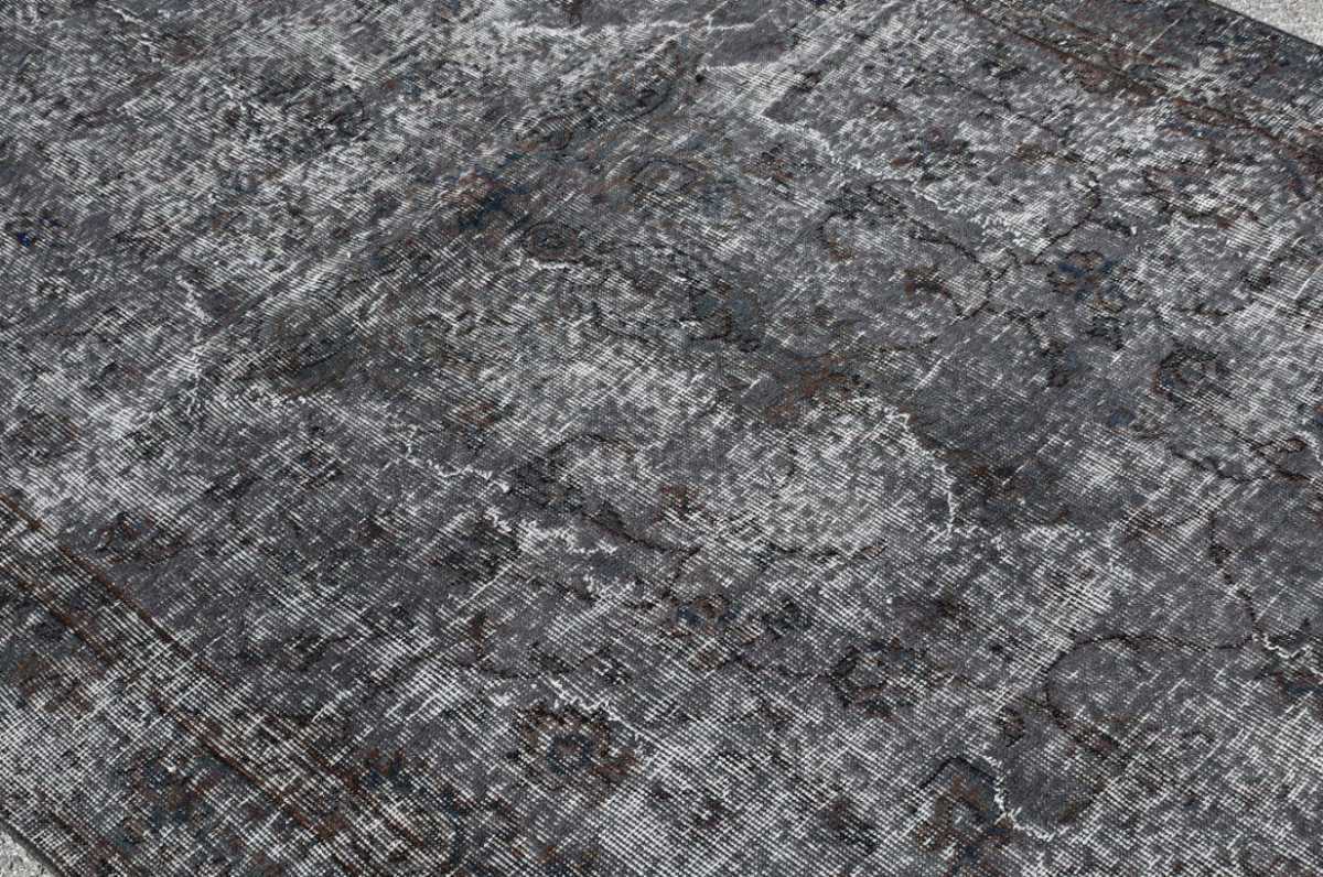 84×171 貴重藍色オーバーダイ 人気ワンカラー トルコヴィンテージラグ