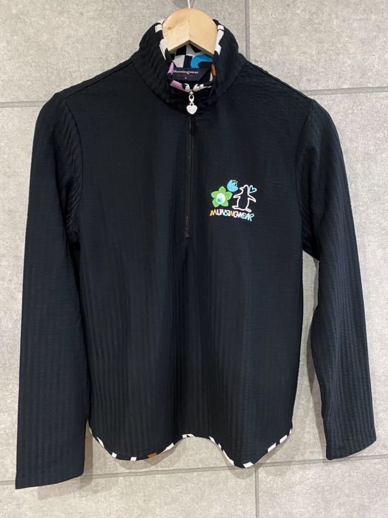 爆買い，豊富な 超キュート Munsingwear マンシングウェア 長袖 プルオーバー シャツ ハーフジップ ストライプ ブラック Lサイズ レディース 新規&times;(その他)｜売買されたオークション情報、yahooの商品情報を その他
