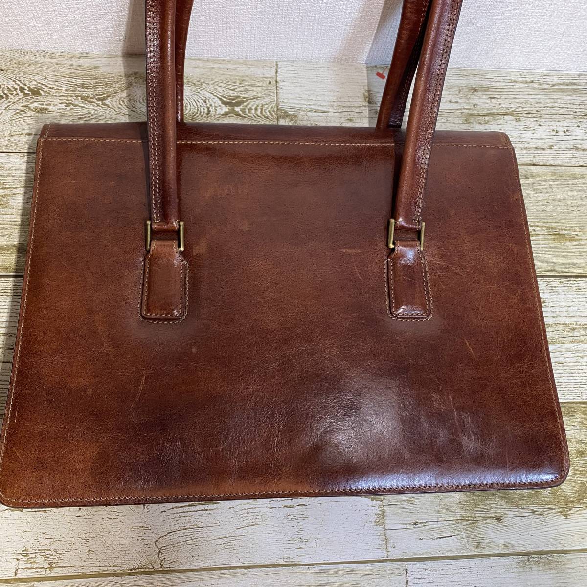 GIUDI /ジウディ]イタリア製 ビンテージ レザーバック ブリーフケース  
