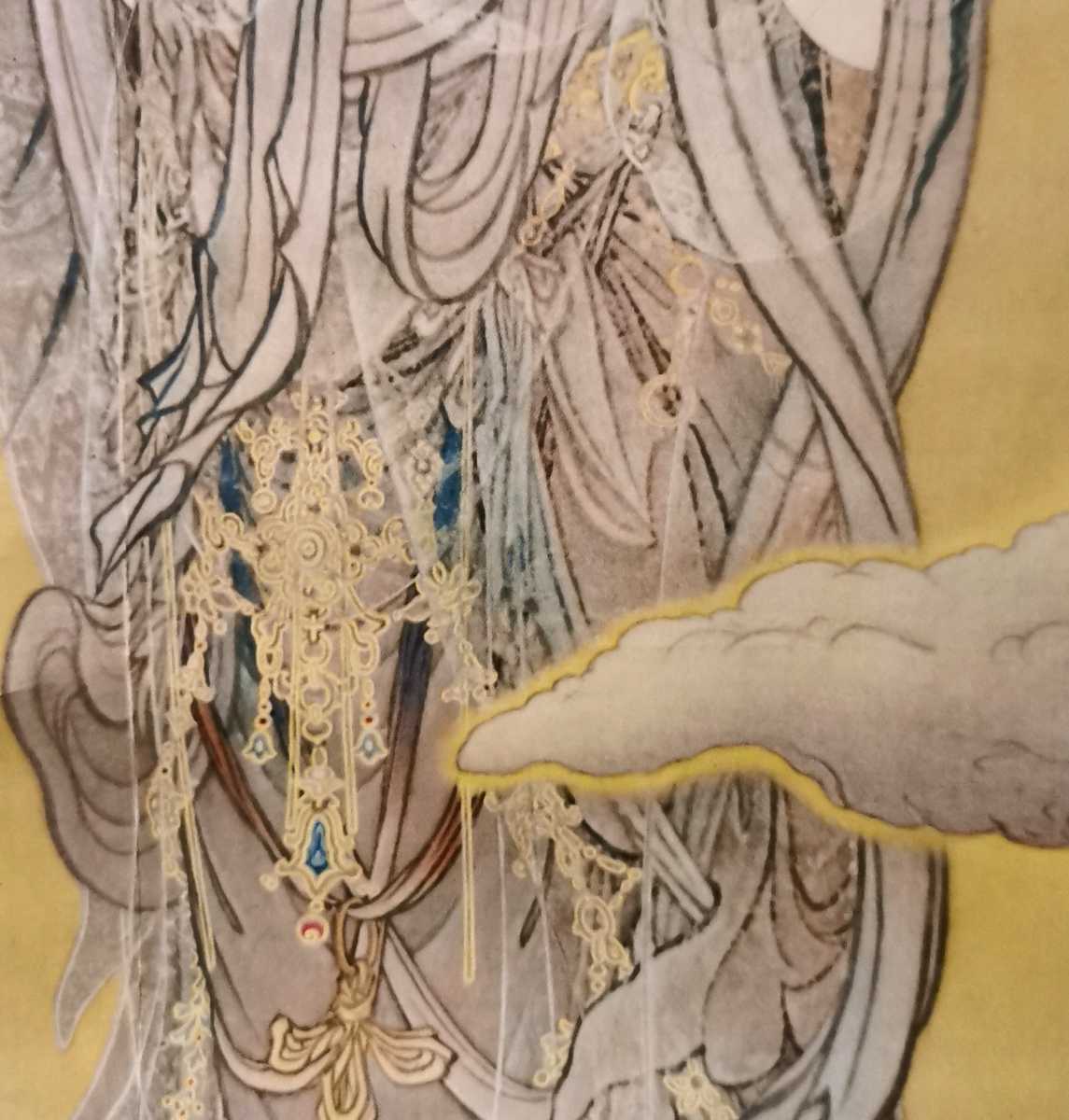 門八】□狩野芳崖□［悲母観音］掛軸 紙本 工芸 菩薩 仏画 仏教 仏教