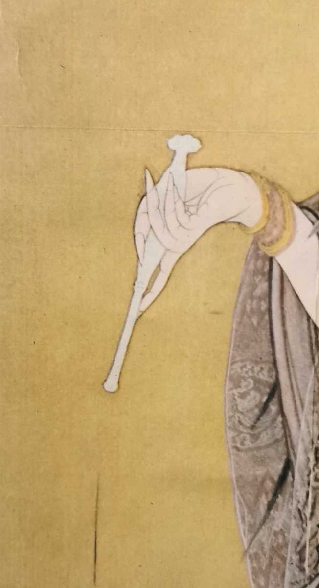 門八】□狩野芳崖□［悲母観音］掛軸 紙本 工芸 菩薩 仏画 仏教 仏教
