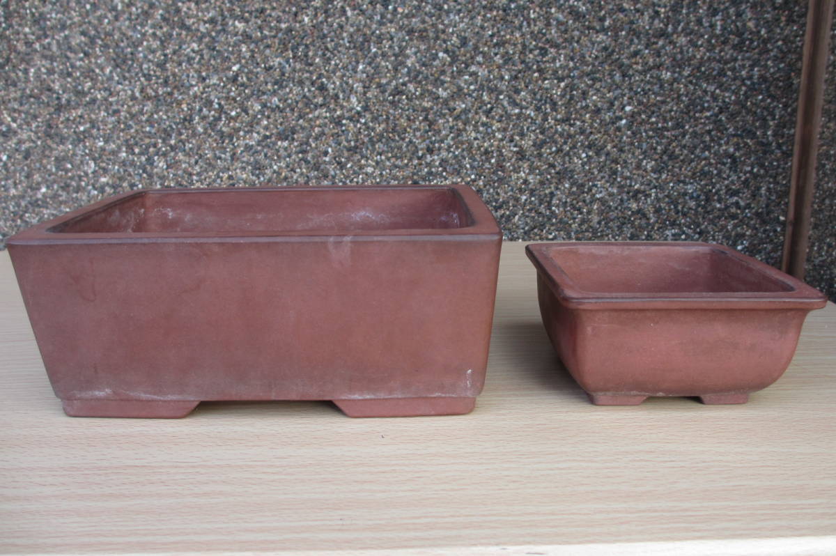 古い鉢 ☆古い時代の中国宜興鉢・2鉢セット 横幅20.8cm～11.4cm
