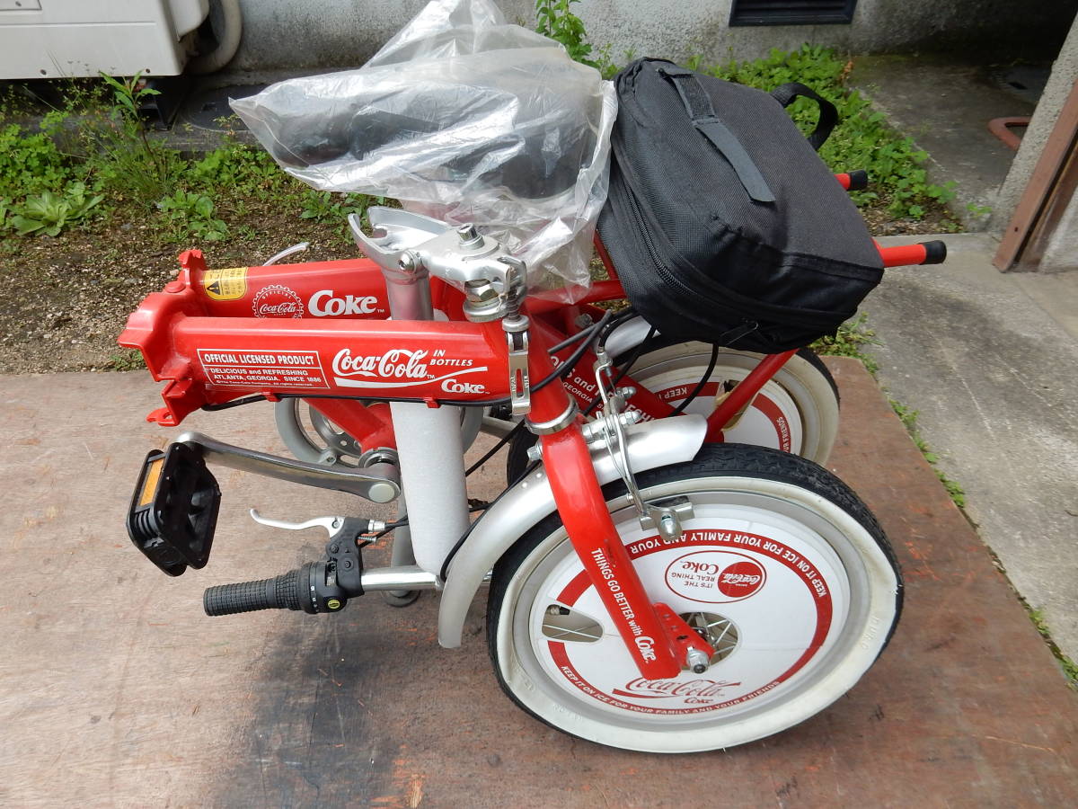 Coca-cola/コカコーラ 折り畳み自転車 16インチ ホイールカバー付き(16 