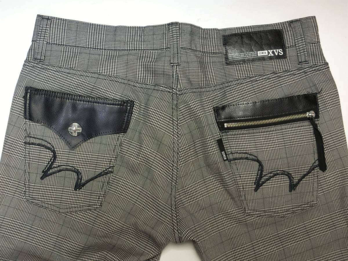 EDWIN XVS エドウィン 412XVS ブーツカット 千鳥格子 チェックパンツ 