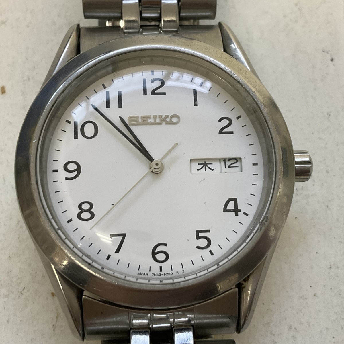 腕時計 SEIKO セイコー 7N43-9080 メンズ クォーツ 稼働品 ベルト社外 