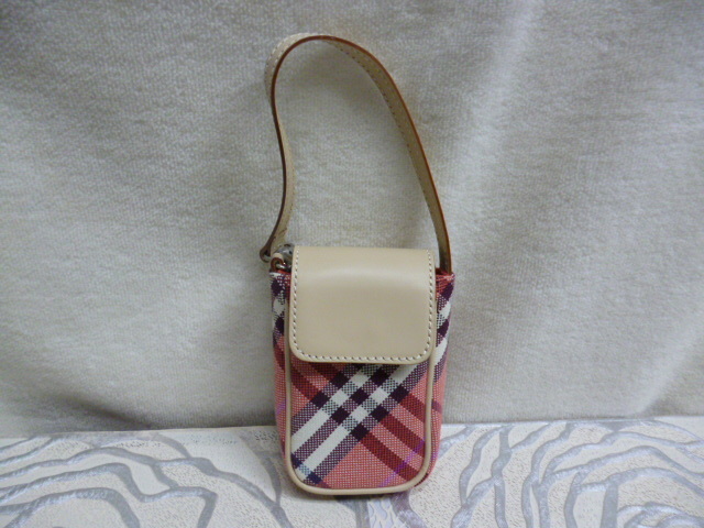 バーバリーブルーレーベル　小物入れ　ポーチ　レザー　キャンバス　BURBERRY　三陽商会