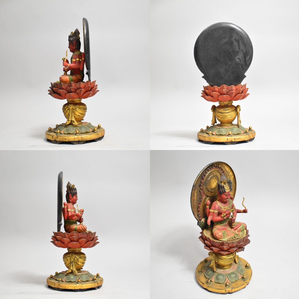 英】760 木彫彩色仏坐像 日本美術 仏教美術 木製 佛像 骨董品 美術品