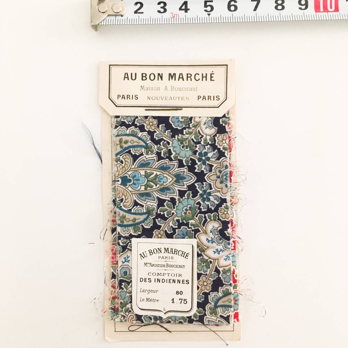 フランス アンティーク Au Bon Marche 布 生地 サンプル ビンテージ