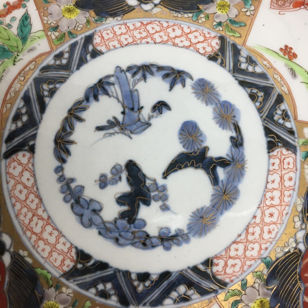 P894 古伊万里 色絵 大皿 盛皿