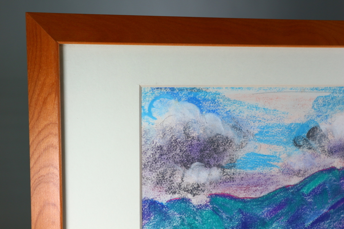 みいただき ヤフオク 風景画 額 田中繁吉 夏の谷川岳 パステル画 ありがとう