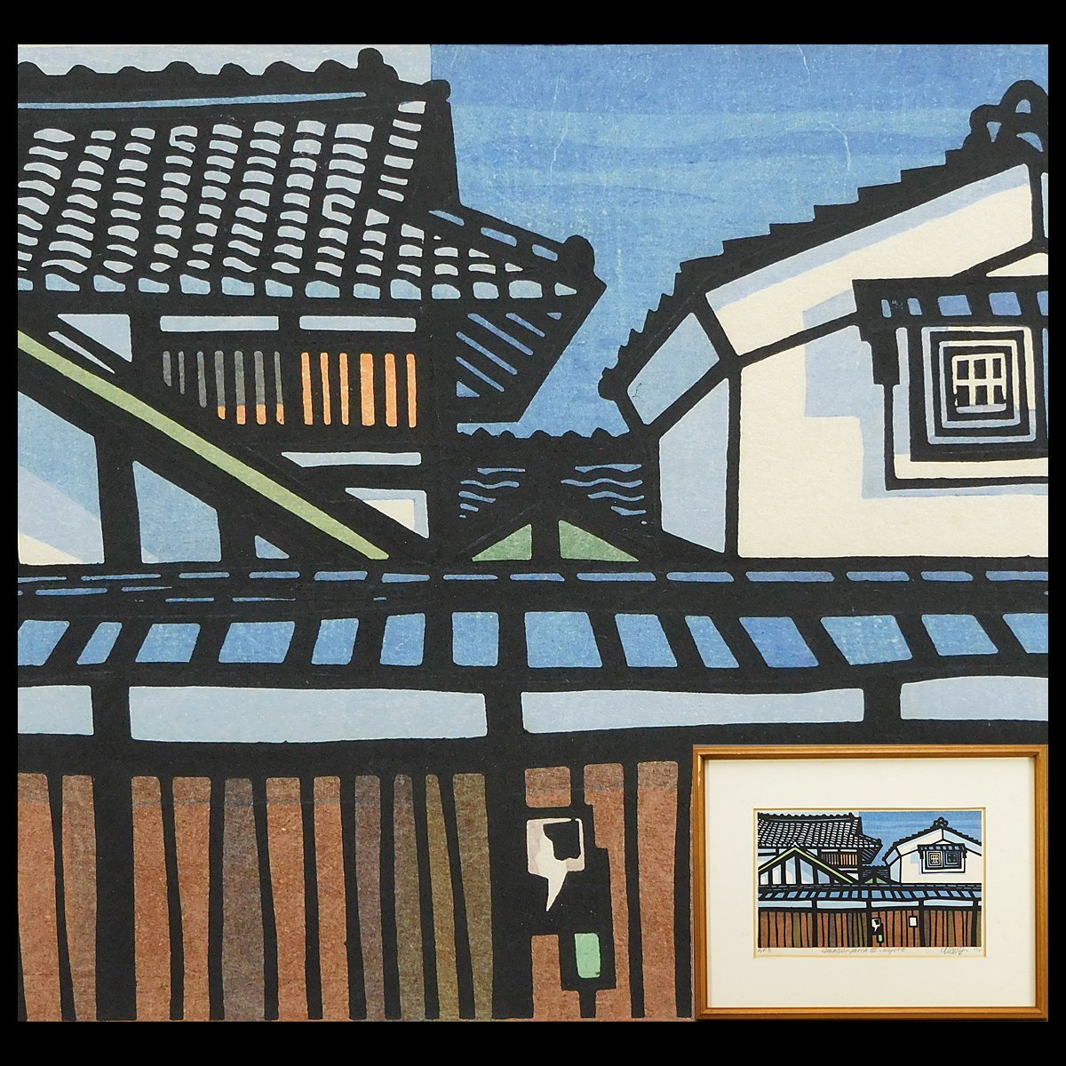 クリフトン・カーフ 京都東山(HGASHIYAMA Ⅲ Kyoto)創作木版 額装 1970