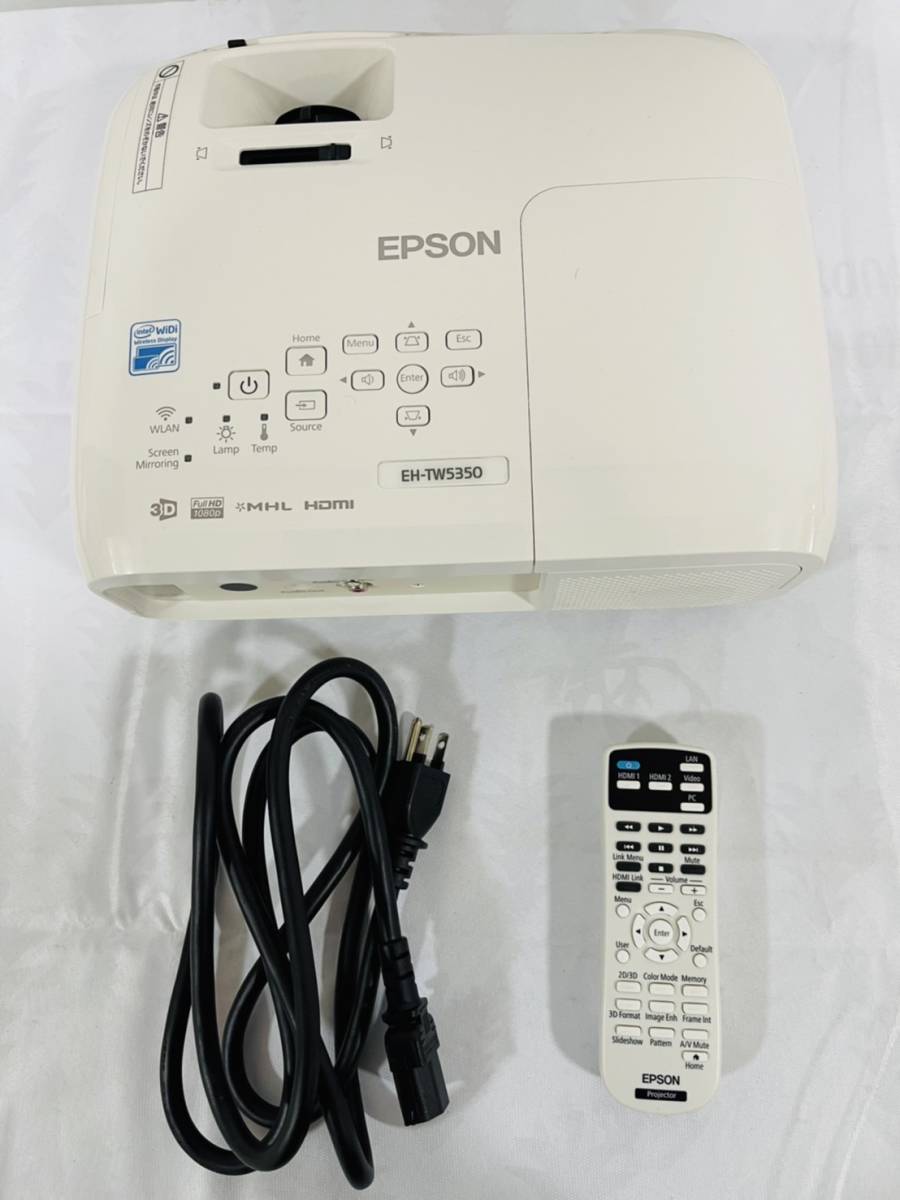 EPSONホームプロジェクター EH-TW5350 リモコン付き 中古品（k43
