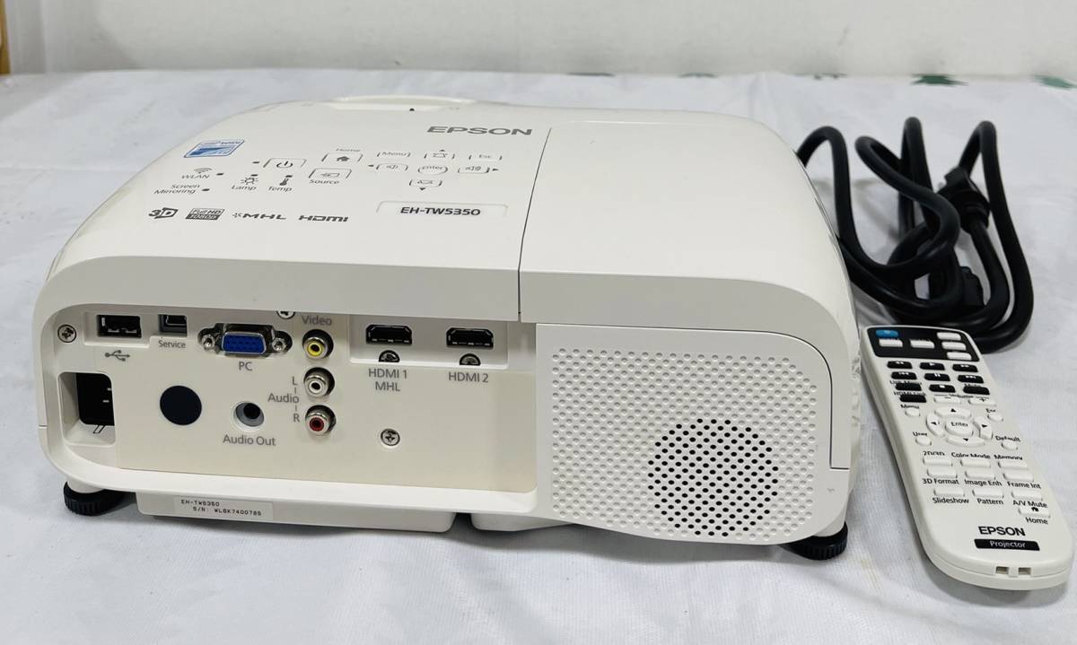 EPSONホームプロジェクター EH-TW5350 リモコン付き 中古品（k43