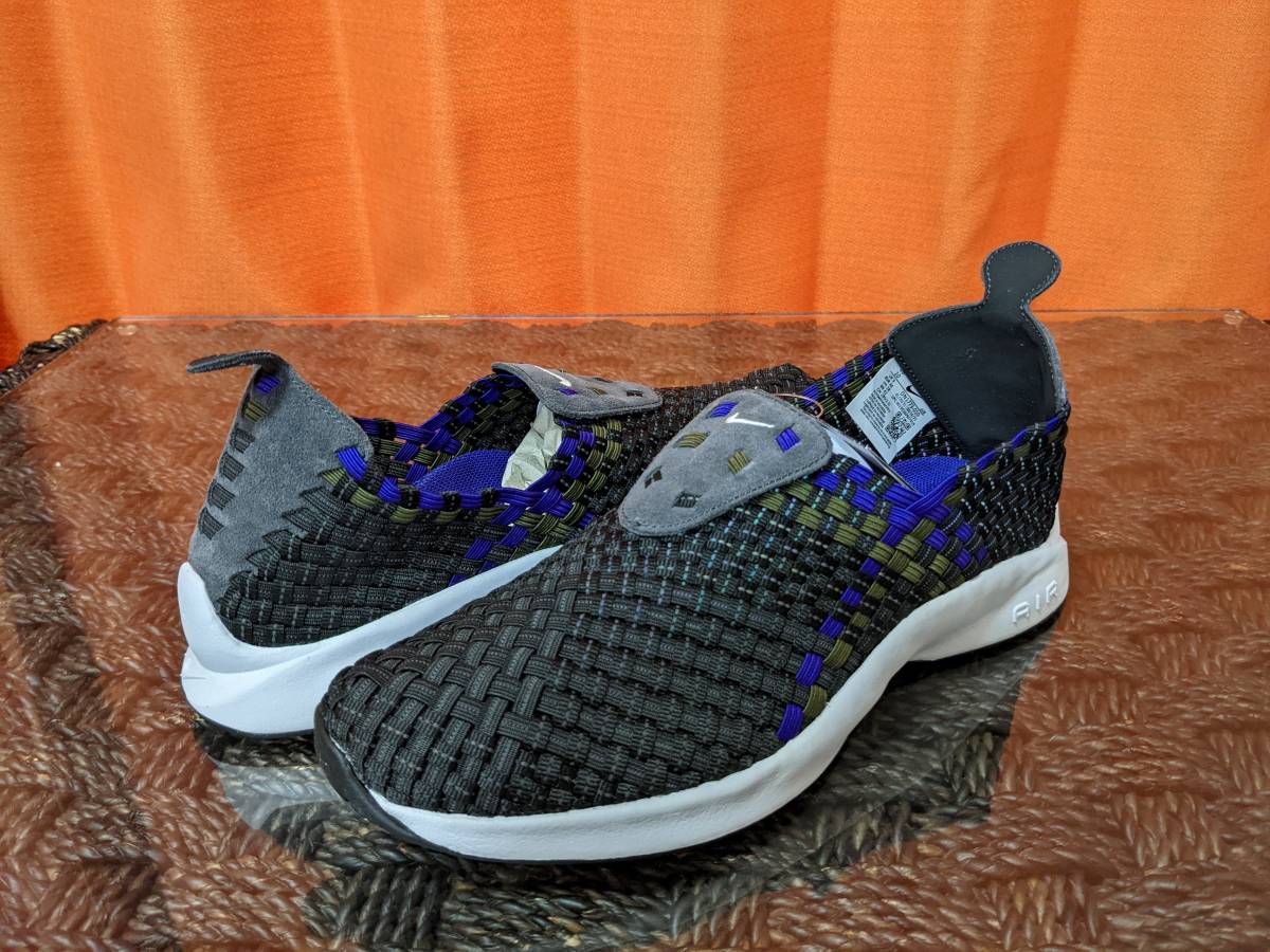 残少 29cm NIKE AIR WOVEN 検 ナイキ エア ウーブン スリッポン スリップ SLIP レザー 本革 天然皮革 黒/ブラック/紫/パープル/カーキ US11 AIR NIKE WOVEN エアーウーブン Woven
