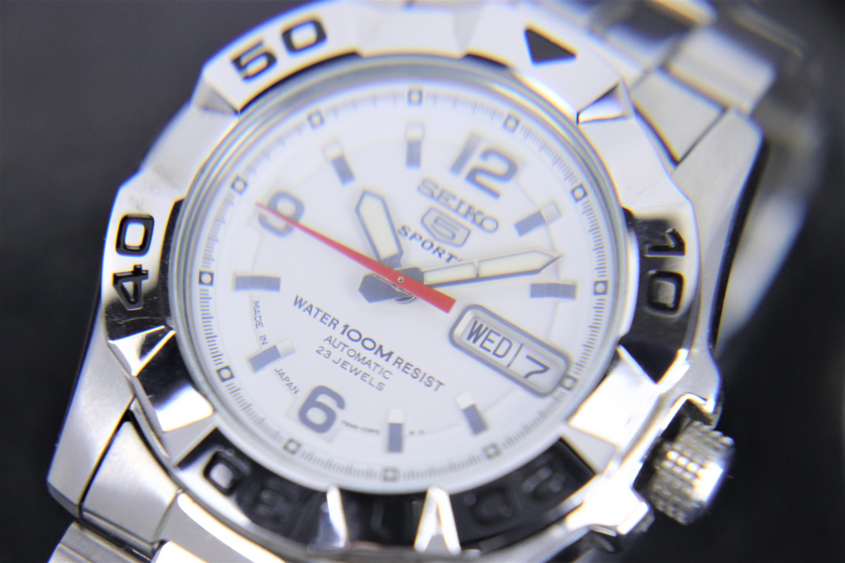 稼働品 美品】 SEIKO 5 SPORTS 23JEWELS 7S36-02L0 セイコーファイブ  
