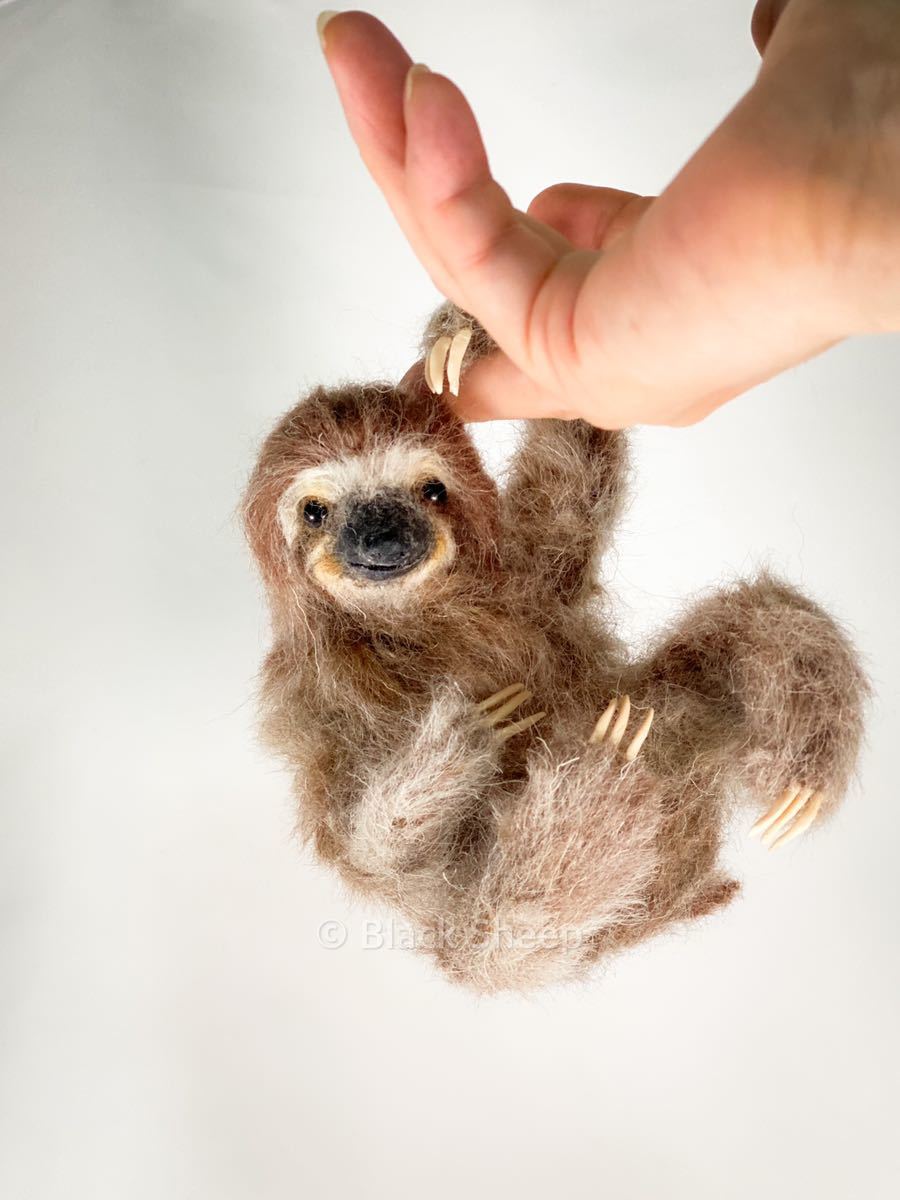 羊毛フェルト ナマケモノ ミツユビナマケモノ Sloth 羊毛フェルト 売買されたオークション情報 Yahooの商品情報をアーカイブ公開 オークファン Aucfan Com