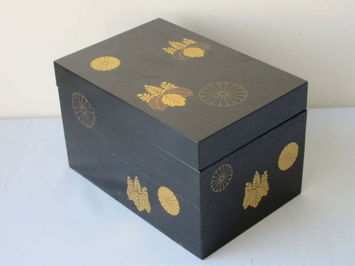 高台寺蒔絵 黒掻合 利休茶箱揃い】【高台寺蒔絵 黒掻合 茶箱8点セット 