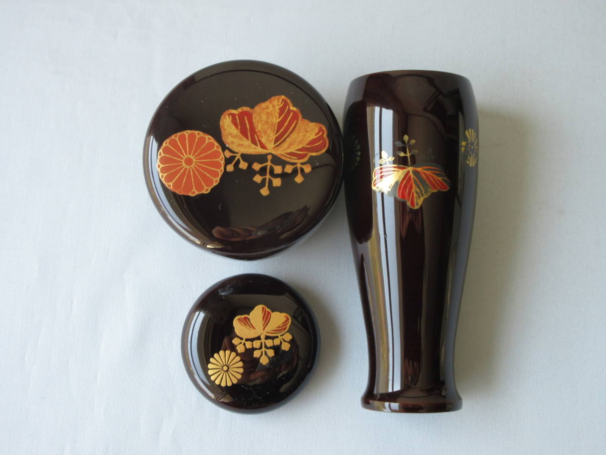 高台寺蒔絵 黒掻合 利休茶箱揃い】【高台寺蒔絵 黒掻合 茶箱8点セット 