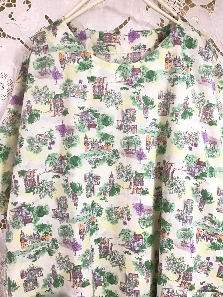 ハンドメイドワンピース Op 街並み 水彩画 ボタニカル 綿100 ナチュラル 上品 大人かわいい 大人ワンピ ワンピース 売買されたオークション情報 Yahooの商品情報をアーカイブ公開 オークファン Aucfan Com