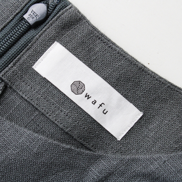 wafu ワフ わたぬき服装 リネン ノースリーブワンピース F/グレー