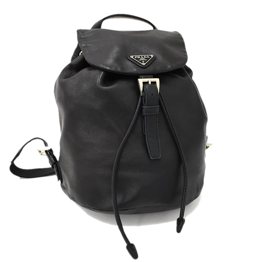  1円 極 PRADA プラダ リュック バックパック ミニリュック 三角プレート トライアングルロゴ レザー ブラック Cssg(リュック)｜売買されたオークション情報、yahooの商品情報をアーカイブ公開 - かばん、バッグ
