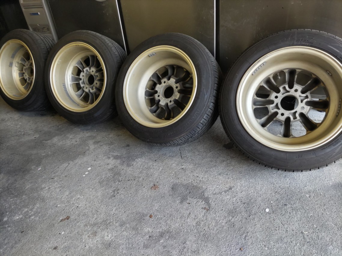 ワタナベ 8J 8.5J 15インチ ゴールド タイヤ、ホイール 15インチ