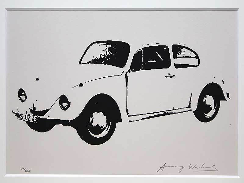 アンディ・ウォーホル 証明書 シルク 直筆サイン「VW Beetle 10/250