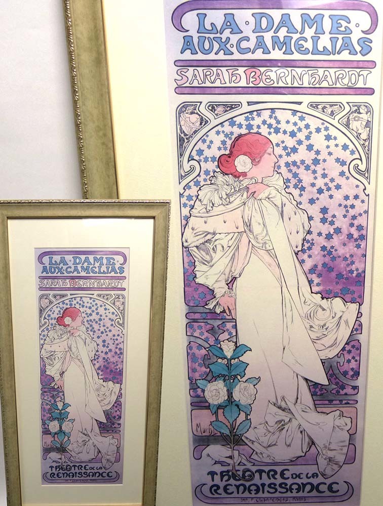 アルフォンス・ミュシャ リトグラフ 椿姫 額装 美術品・アンティーク