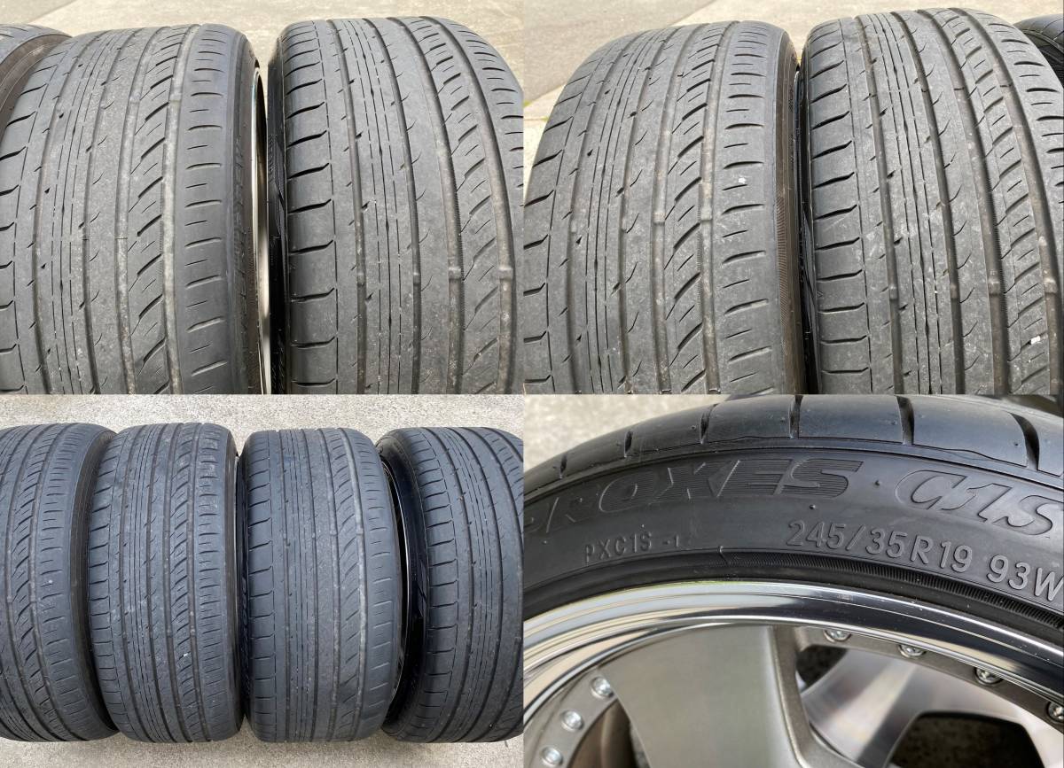 【NITTO 245/35R19】夏タイヤ【WORK LD1 ランベック 19インチ 9.5/8.5J5HPCD114.3+42/+39】深リム ディッシュ クラウン フーガ等　(VTA413) クレジットカード QR決済可能 WORK ノア VOXY ステップワゴン エスクァイア 他 19インチ ワーク