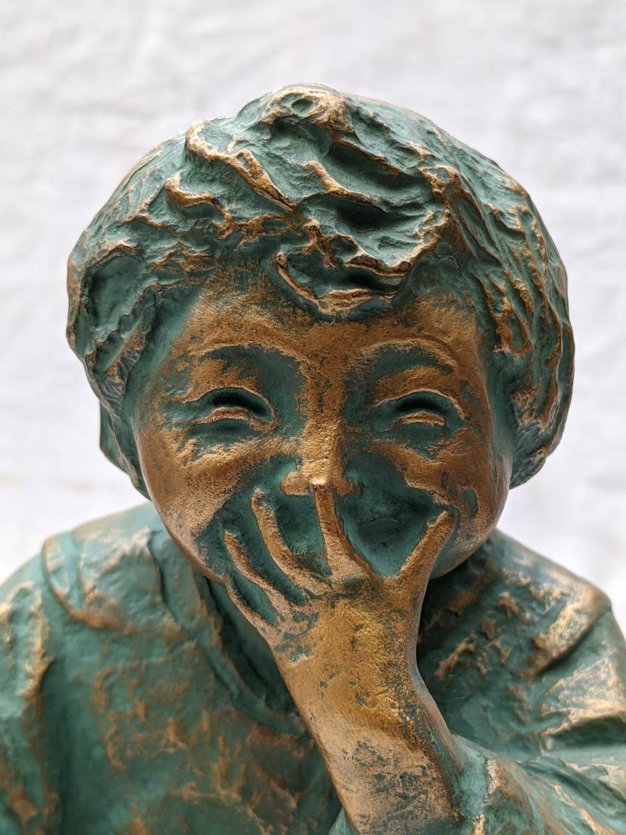 北村西望 喜ぶ少女 ブロンズ像 高さ約：29センチ