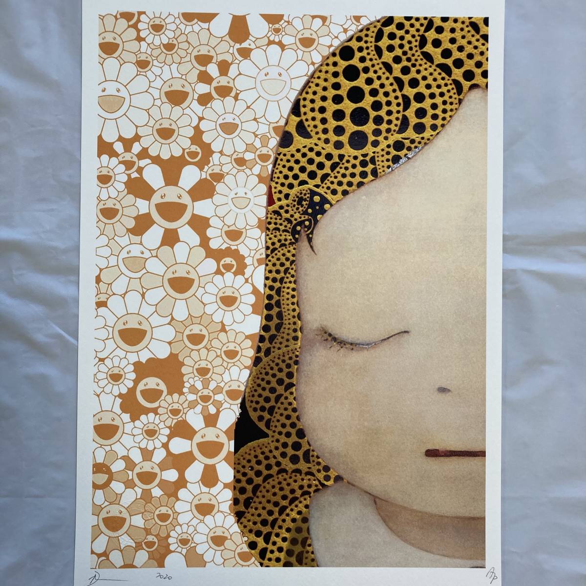 立石春美「大文字」版画 サイン落款有 額装 G 立石春美「大文字」版画