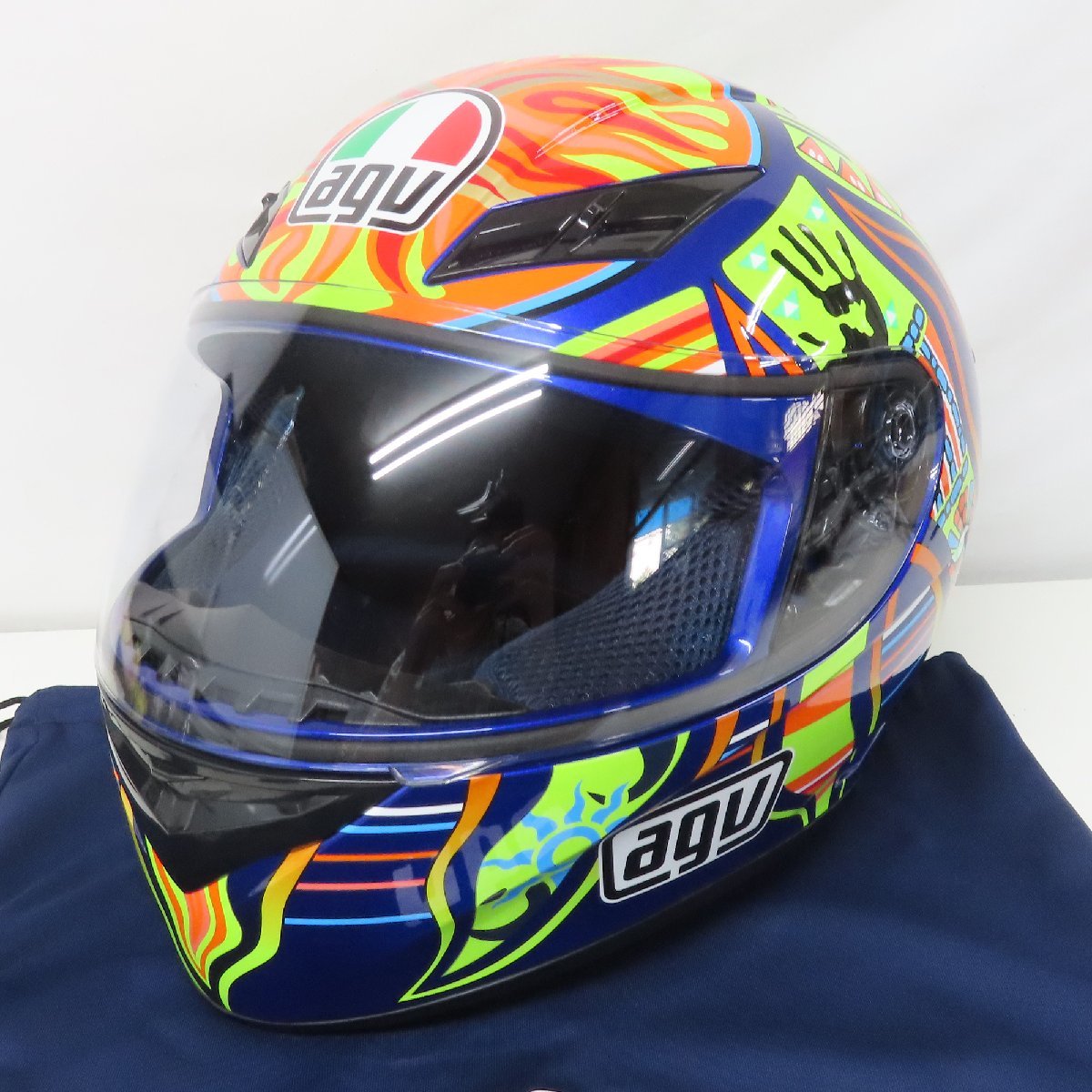 ク*ー様 中古　AGV 　コルサ　ロッシヘルメット　Lサイズ 中古美品】AGV K-3 FIVE CONTINENTAL フルフェイスヘルメット Lサイズ