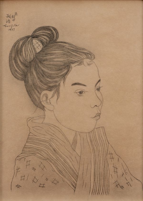 藤田嗣治 鉛筆画 肉筆 【公式通販】