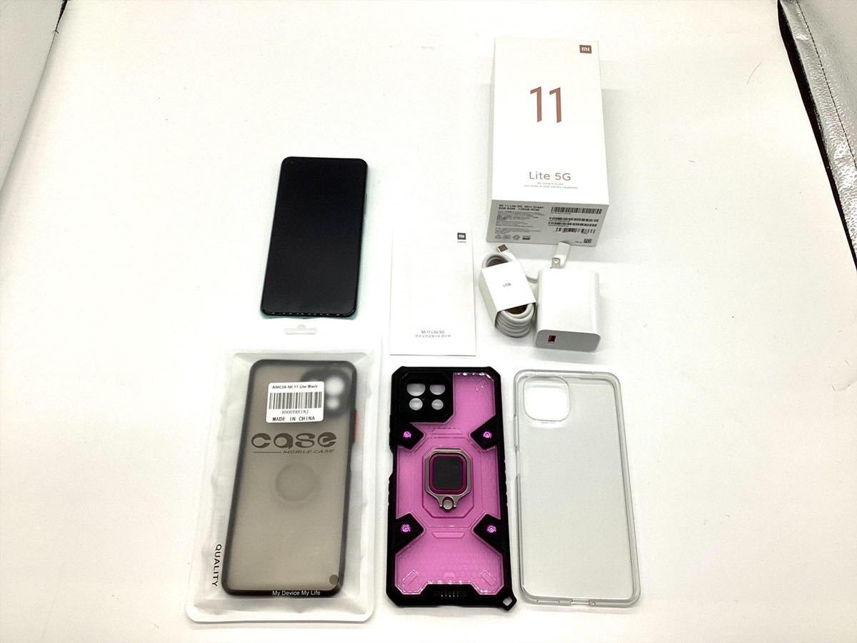 1円スタート☆】シャオミ Xiaomi Mi 11 Lite 5G Mint Green ミント