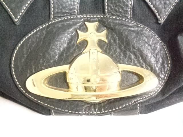 中古 ヴィヴィアンウエストウッド VivienneWestwood ジャイアントオーブ ボストンバッグ ゴールド金具 黒 ブラック Westwood Vivienne 中古 ブリーフケース ブラック×牛革 -vivienne