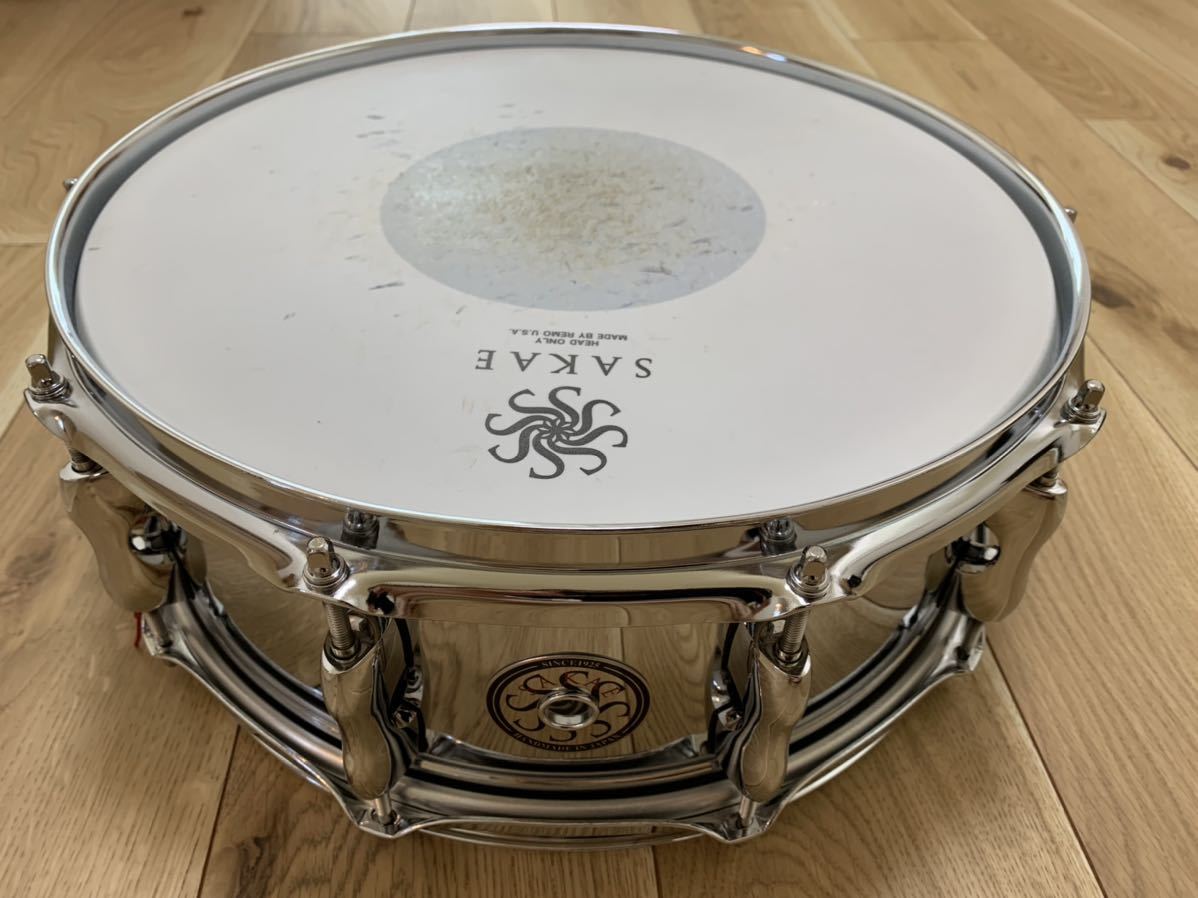SAKAE サカエ SDM1455ST スチール ドラム スネア ケース付き 汚せ