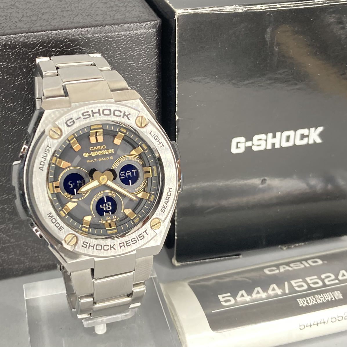 美品 箱説付G-SHOCK GST-W310D-1A9JF G-STEEL/Gスチール タフソーラー 