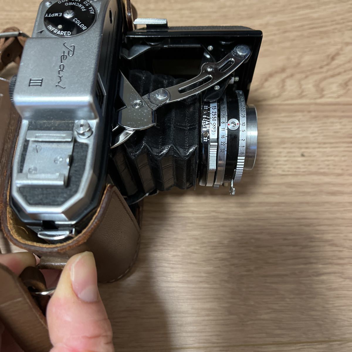 カメラ、光学機器 小西六写真 蛇腹カメラ Pearl III 箱・説明書あり