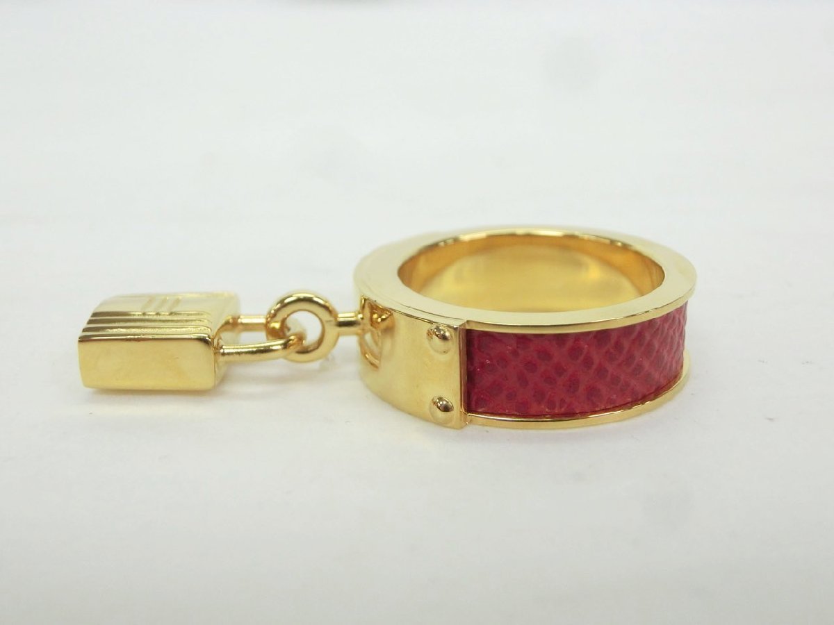 HERMES エルメス ケリー カデナ モチーフ スカーフリング ゴールドレッド HERMES エルメス ケリー カデナ モチーフ スカーフリング ゴールド