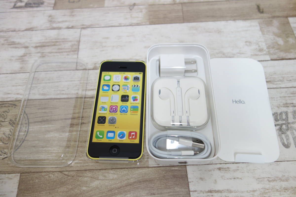 未使用 iphone 5c 16GB イエロー ME542J/A 16GB イエロー iPhone au