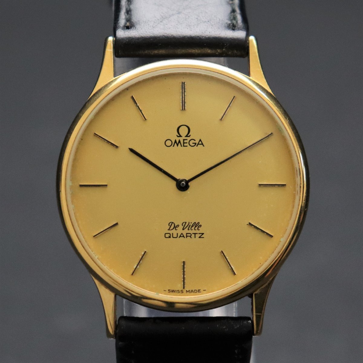 電池新品 OMEGA De Ville オメガ デビル Cal.1365 クォーツ ゴールド 