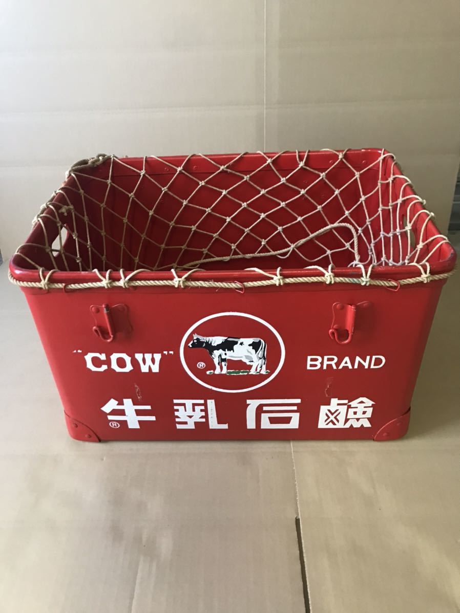 ②デッドストック 牛乳石鹸 ボテ箱 ネット付 レッドCOW BRAND 昭和