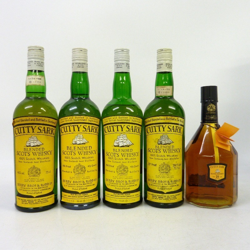 安い，格安 カティサーク イエローラベル 18年 5本セット 750/760ml 箱なし