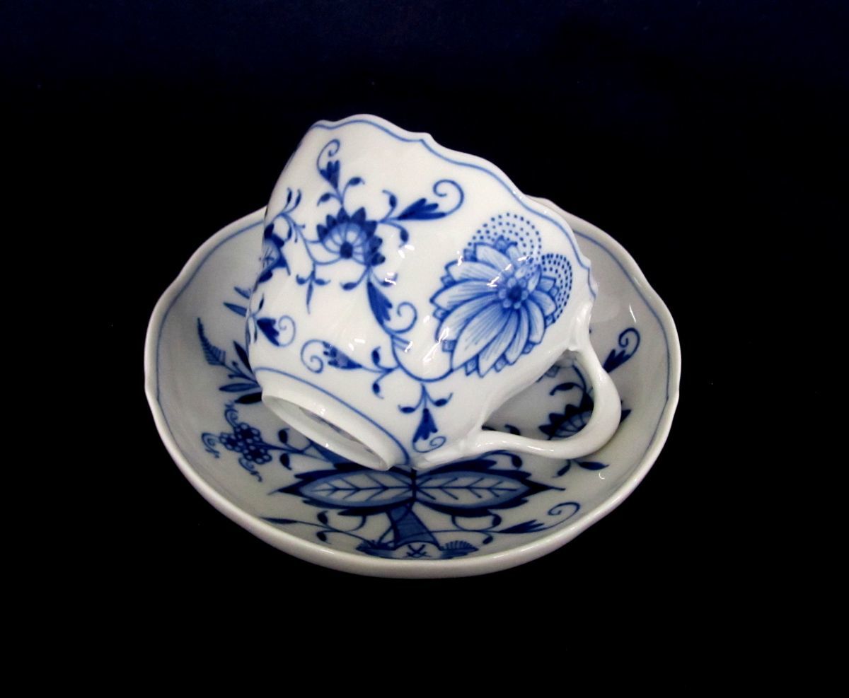 1000円スタート 食器 3点 Meissen マイセン ブルーオニオン ティー 