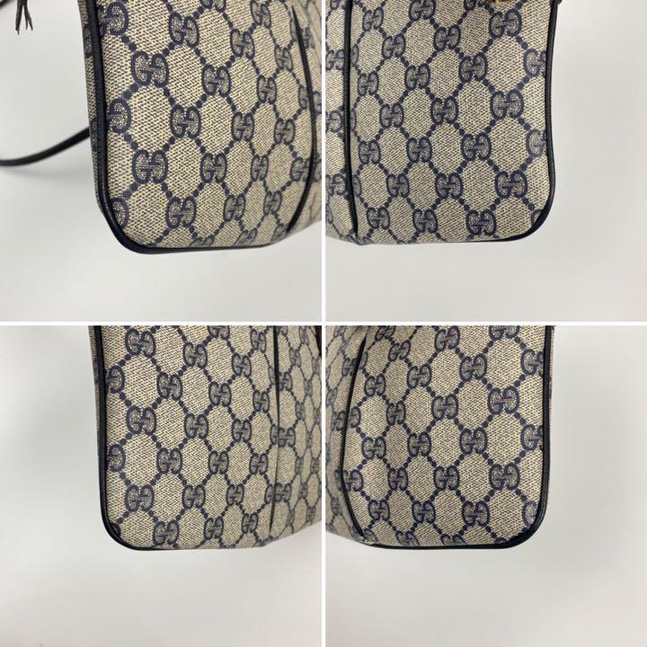美品■GUCCI グッチ ショルダーバッグ シェリーライン GG柄 インターロッキング ネイビー 紺 PVCレザー ポシェット ミニバッグ オールド GUCCI グッチ シェリーライン 美品GUCCI (グッチ ラクマ
