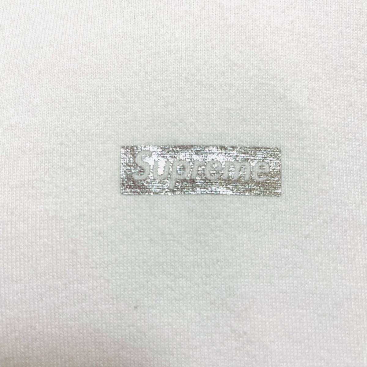 Supreme Metallic Small Box Logo L/S Tee White Silver M 17aw 2017年 