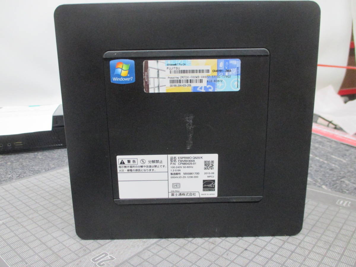 K！ Fujitsu ESPRIMO Q520/K HDDレス 小型PC メンテナンス前提 F20